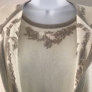 VTG Claudia D. Embroidered Sweater Cardigan